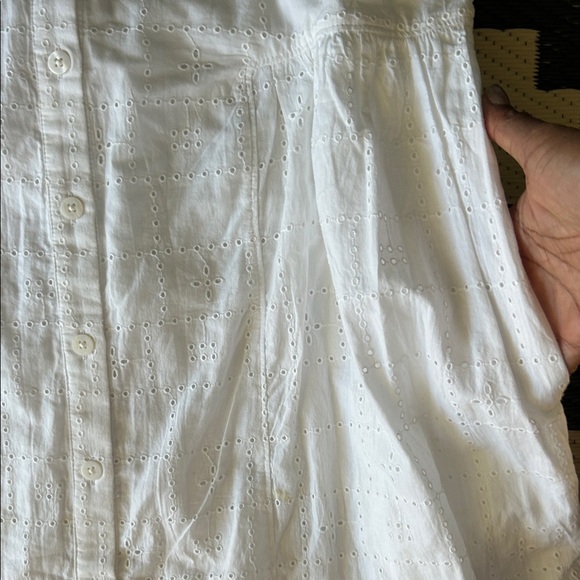 EUC Madewell Cream Eyelet Button-Down Mini Dress - Picture 3 of 5